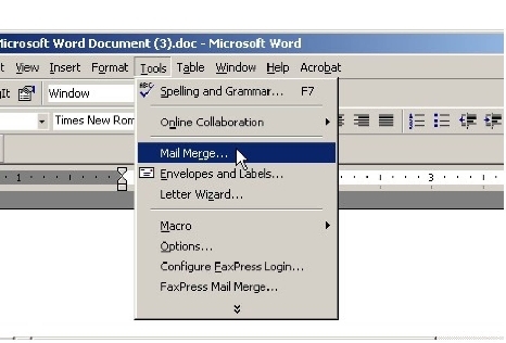 Using FaxMerge with Microsoft Word-Office 97